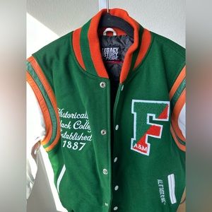 Legacy History Pride Florida A&M University FAMU HBCU Leather Varsity Jacket S